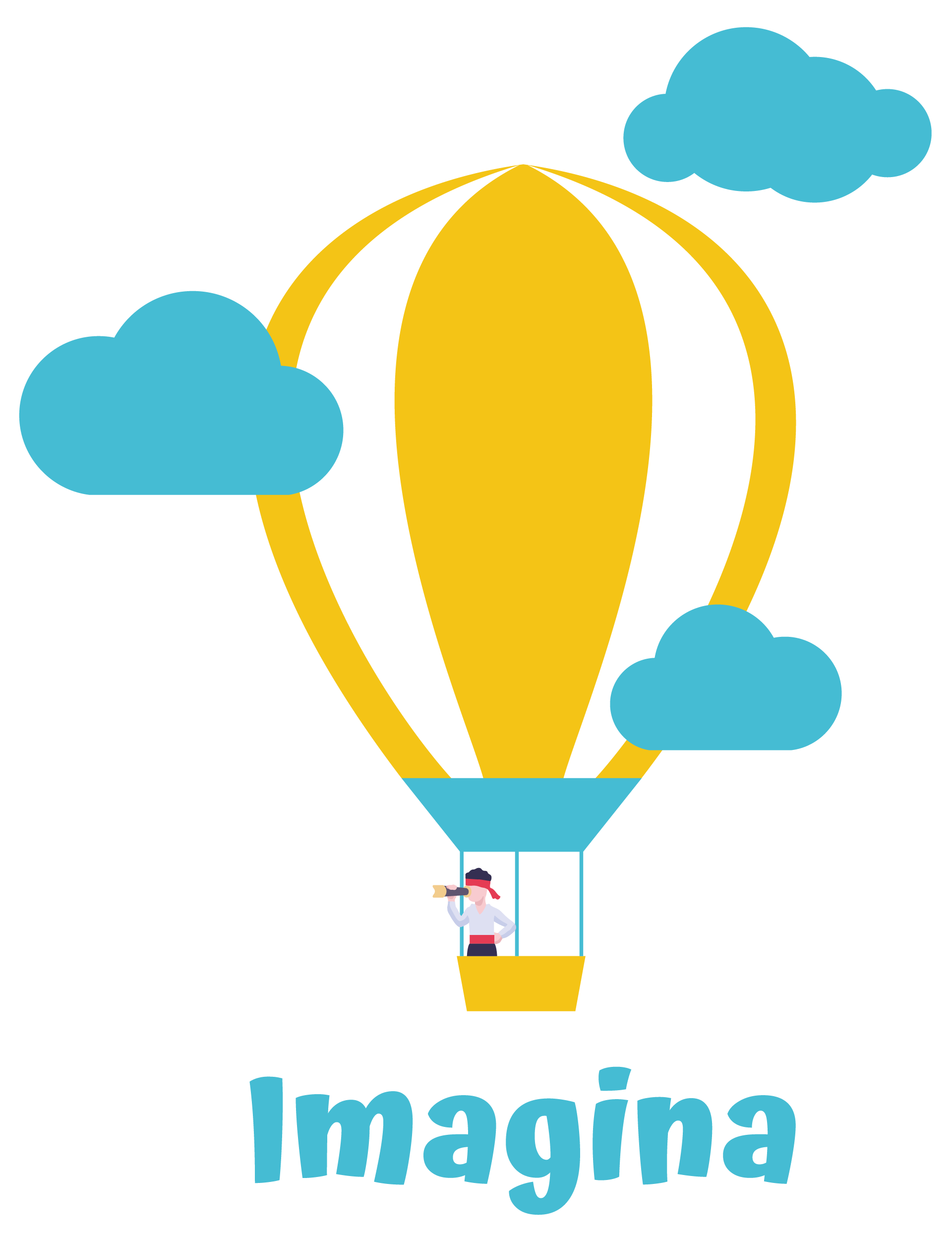Ilustración de globo aerostático Imagina